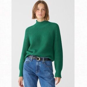 J. Crew Relaxed Rollneck Sweater in Jungle Green